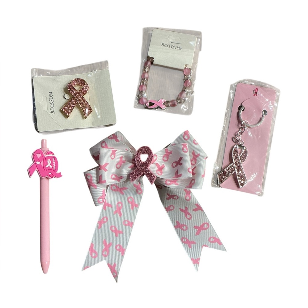 Pink Ribbon Cancer Awareness Accessories Bundle NEW